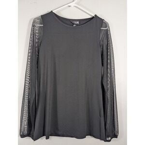 Anthonys XST Black Sheer Long Sleeve Blouse NWT‎